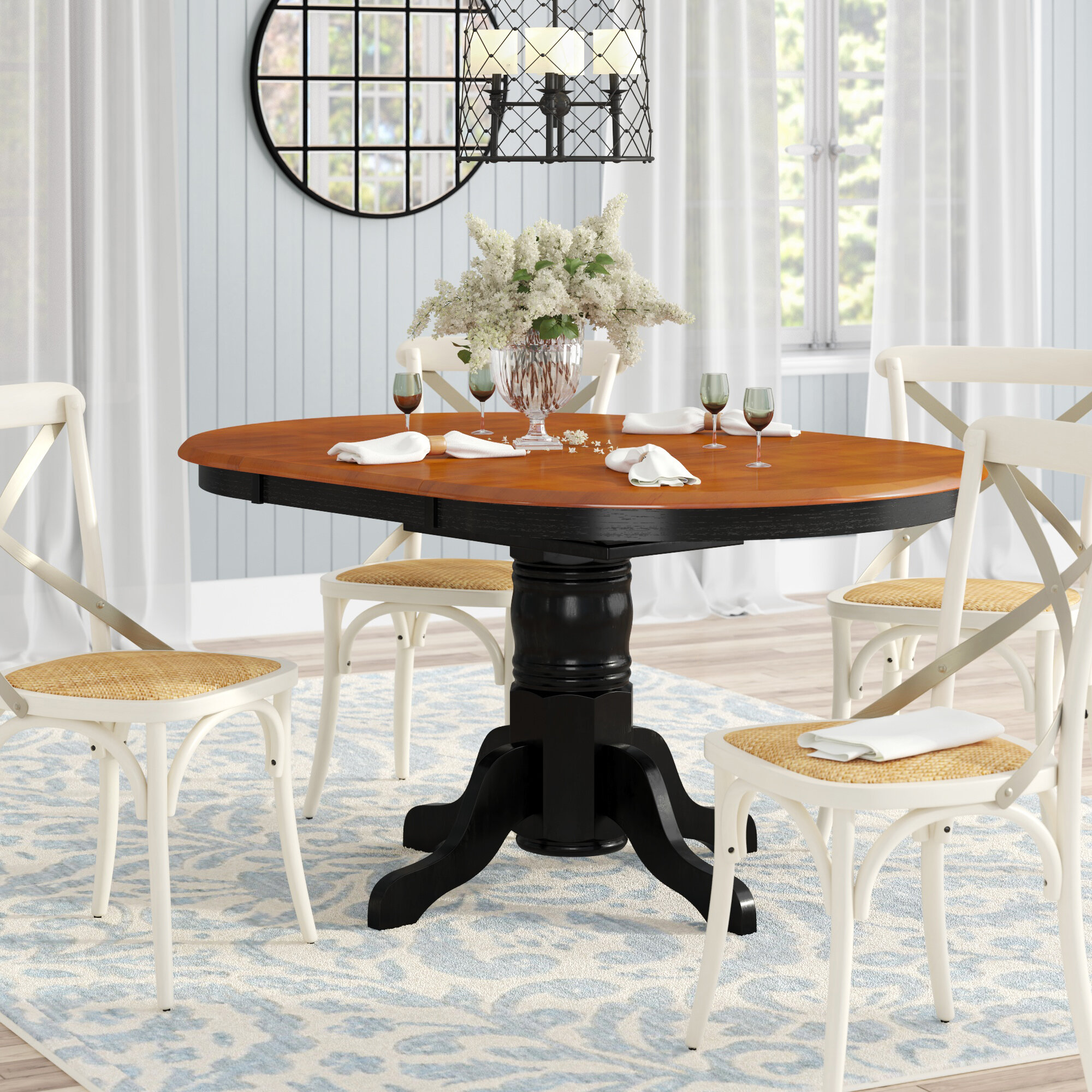 August Grove Aimee Butterfly Leaf Rubberwood Solid Wood Dining Table Reviews Wayfair