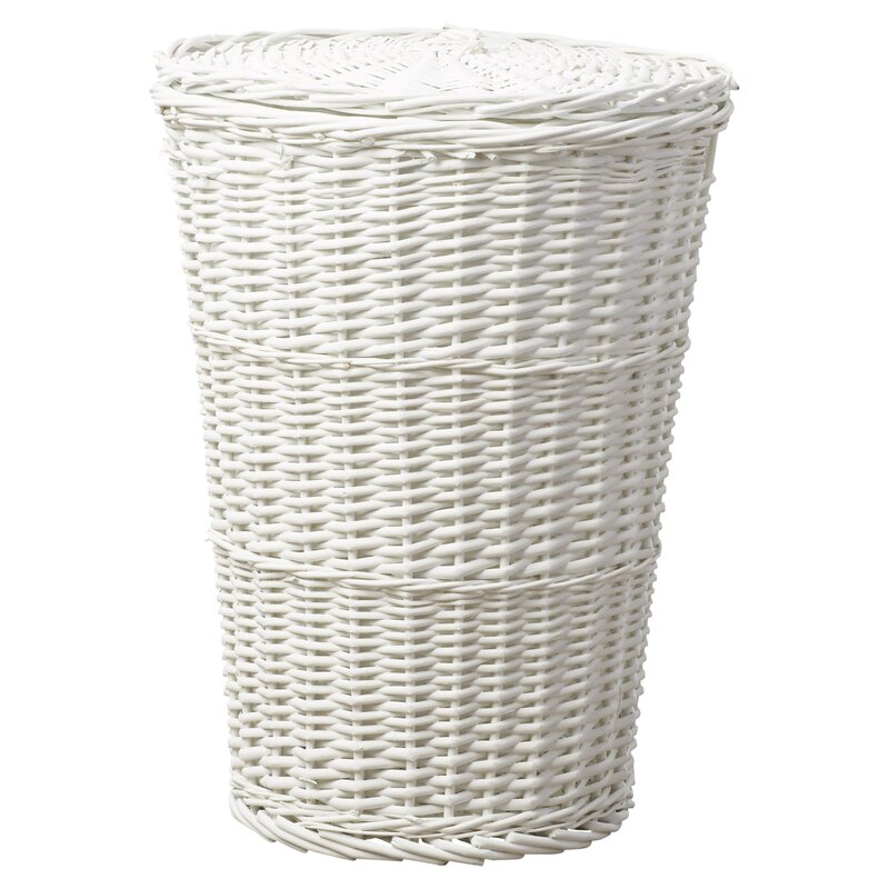 white wicker laundry hamper