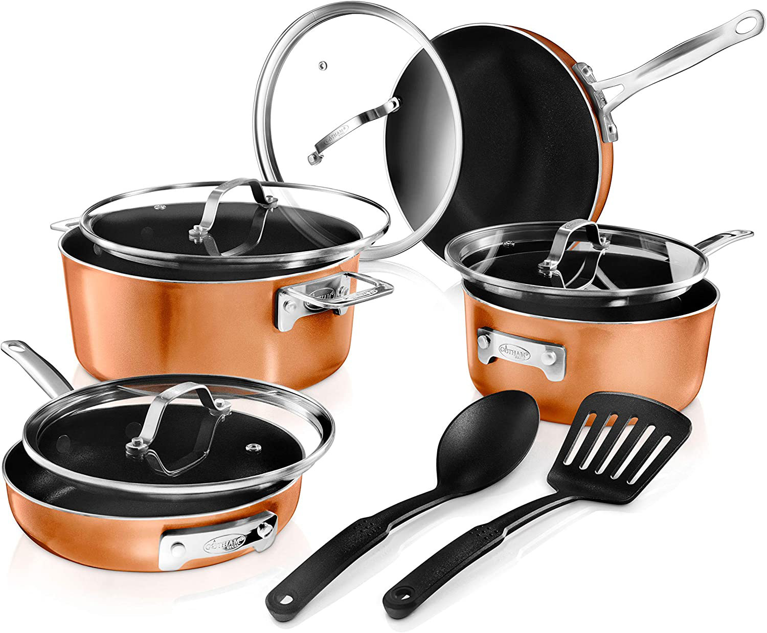 Cookware Set Non Stick Stainless Steel 10 Piece Pieces Pots and Pans NEW 
