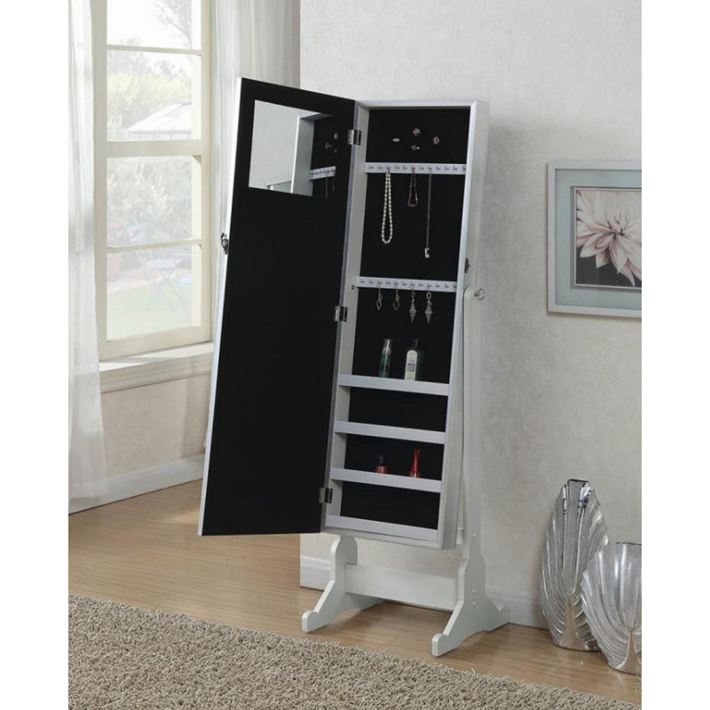 Rosdorf Park Farragut Free Standing Jewelry Armoire with Mirror Wayfair