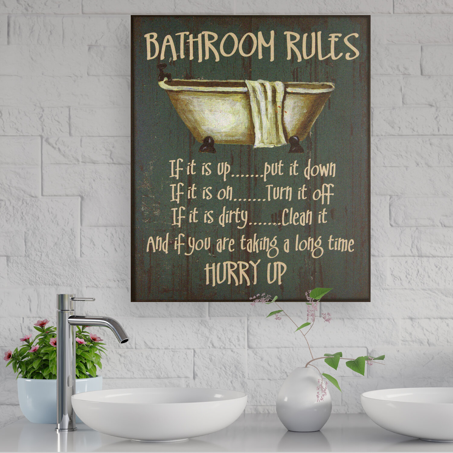 BATHROOM FRAMED WALL ART PRINT PICTURE 32 COLOURS AVAILABLE! 