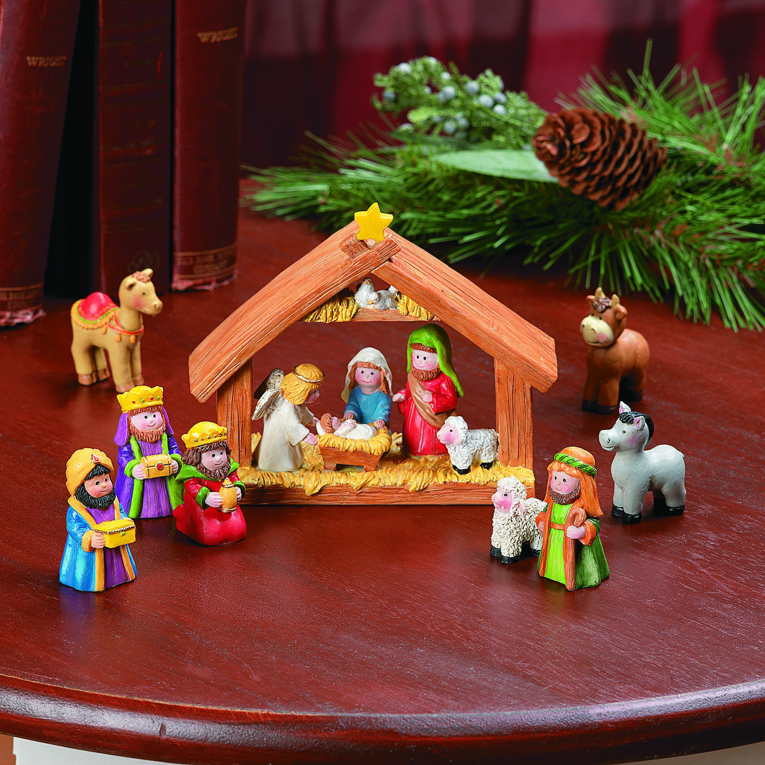 The Holiday Aisle® 9 Piece Mini Christmas Nativity Set & Reviews | Wayfair