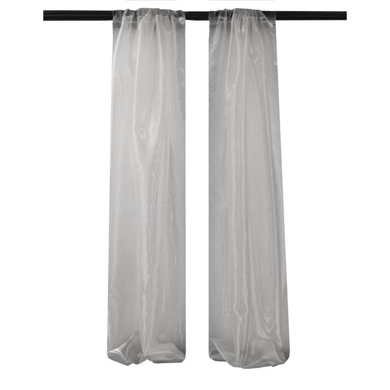 Latitude Run Serwon Organza Backdrop Solid Sheer Curtain Panels