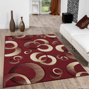 Rugs With Circle Patterns Wayfair Circles Red Area Rug