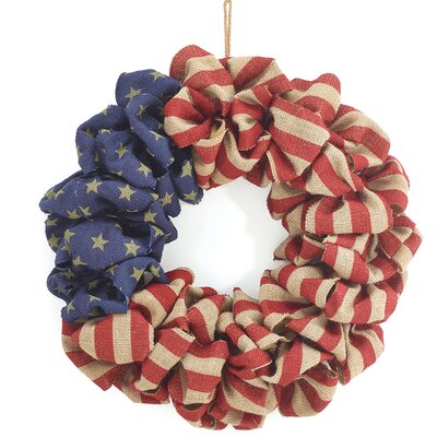 American Flag 20" Burlap Wreath