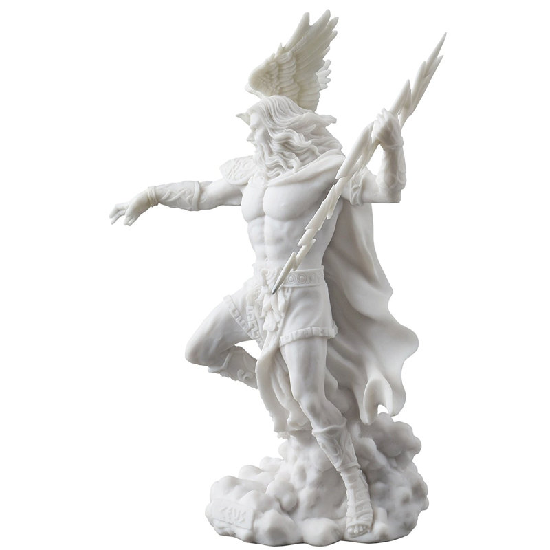 Astoria Grand Rylee Zeus Greek God Holding Thunderbolt With Eagle Figurine Reviews Wayfair