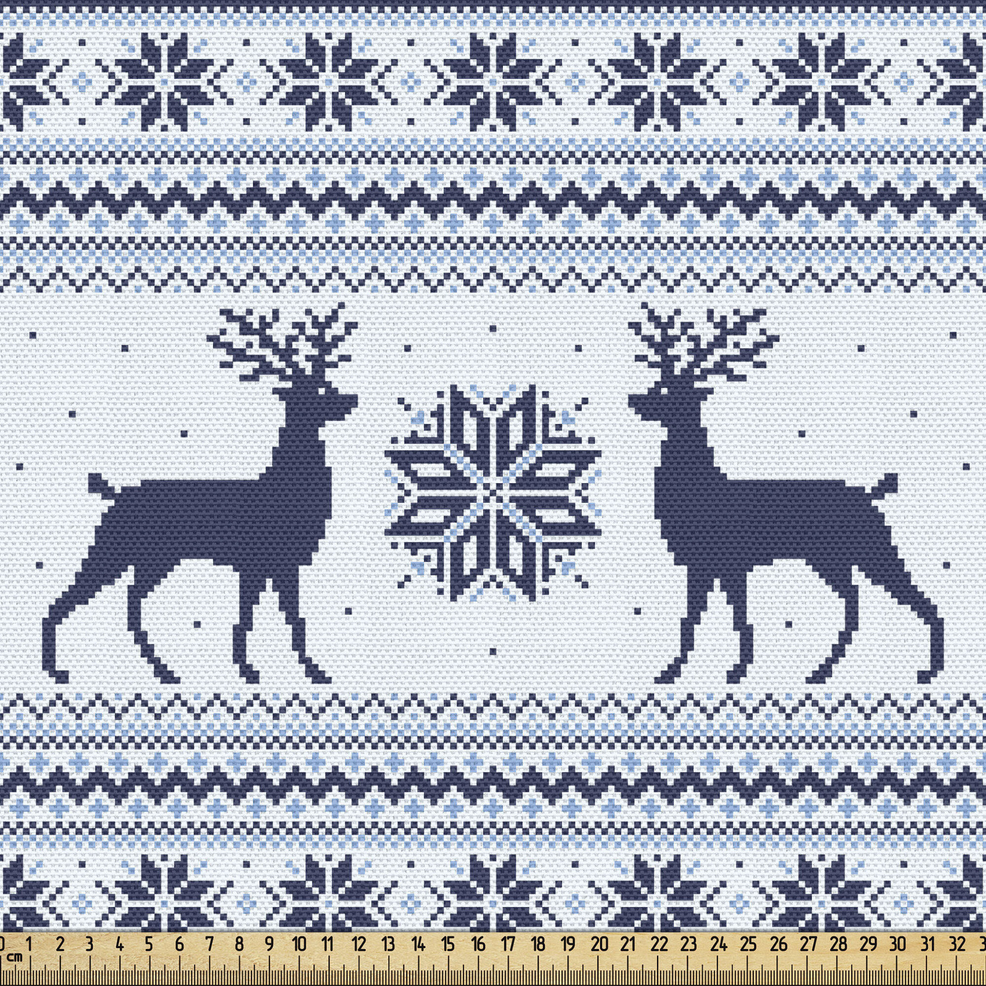 Pixel Art Style Reindeer 3.7 Ambesonne Necktie Pale Blue Dark Blue