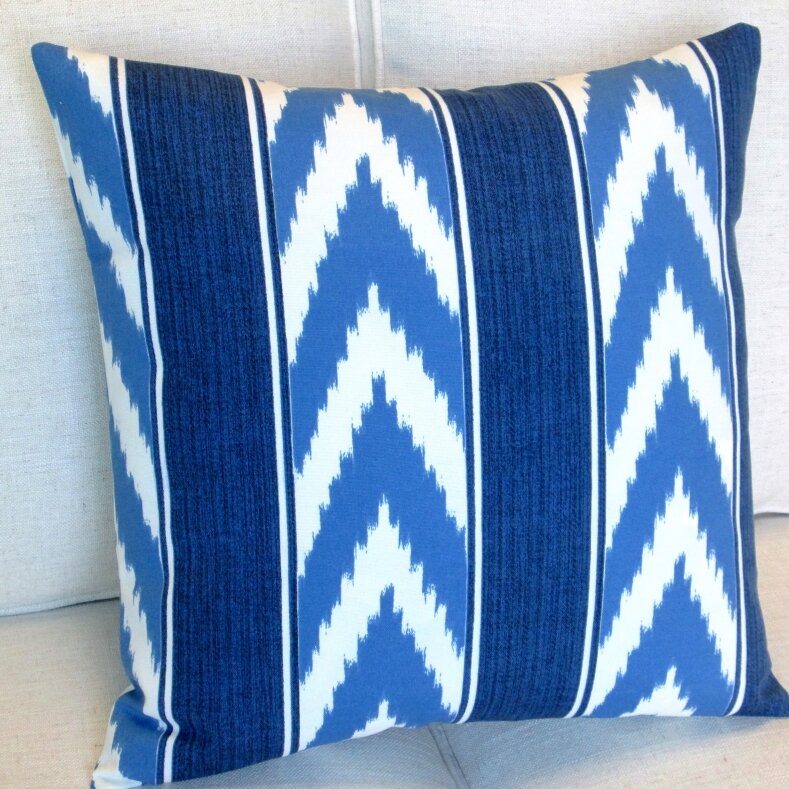 ikat blue pillows