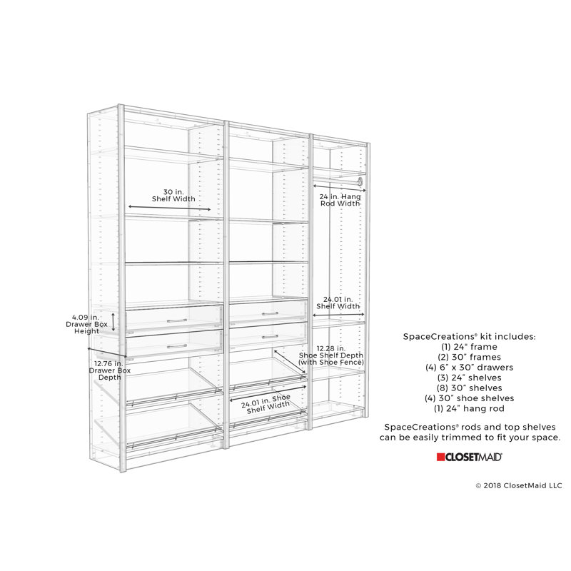 Closetmaid Ecreations 90 W Closet System Wayfair Ecreations 90 W Closet System
