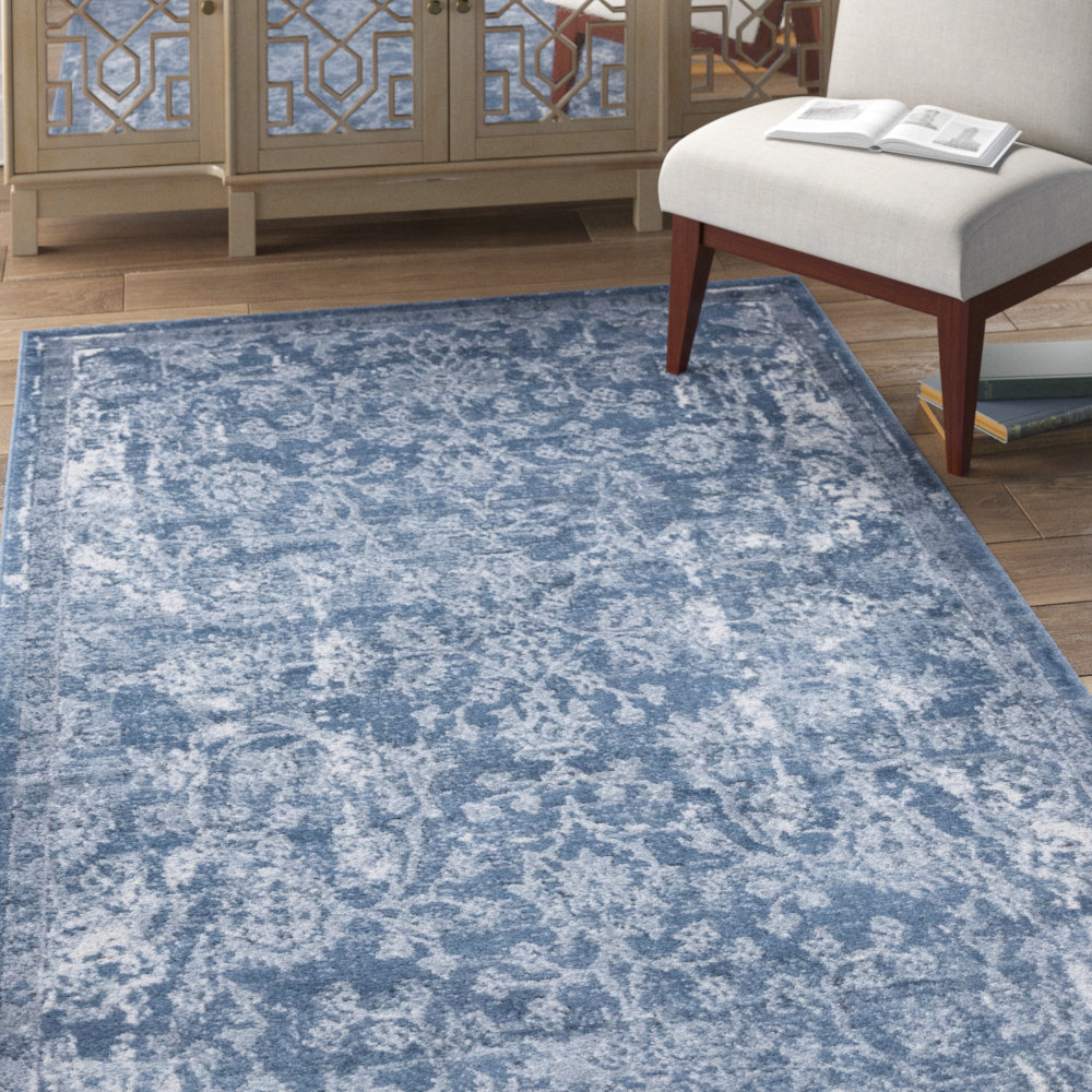 Bungalow Rose Stancliff Oriental Blue Area Rug Reviews Wayfair