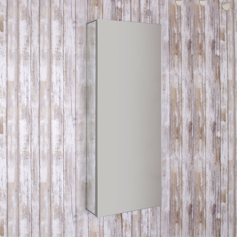 Orren Ellis Colley 15 X 40 Recessed Or Surface Mountframeless Medicine Cabinet With 4 Adjustable Shelves Wayfair