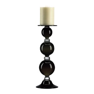 Medium Globe Candle Holder in Black and Clear