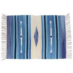 Hutcherson Hand-Woven Cotton Denim Area Rug