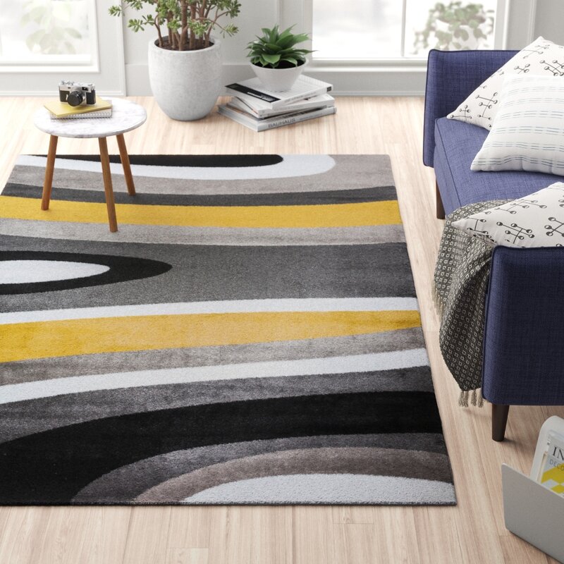 Zipcode Design™ Warford Abstract Yellow/Gold Area Rug & Reviews | Wayfair