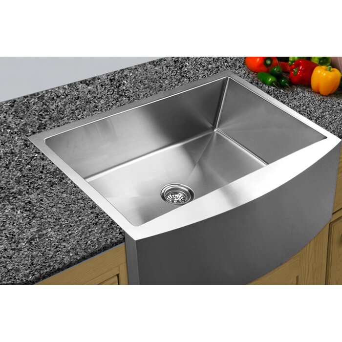 33 L X 22 25 W Curved Apron Front Single Bowl Undermount Kitchen Sink