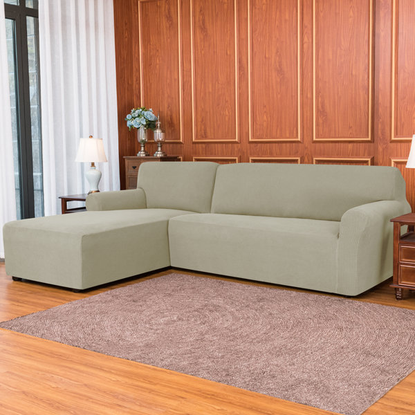 Red Barrel Studio Stretch L Shaped 3 Seats Sectional Box Cushion