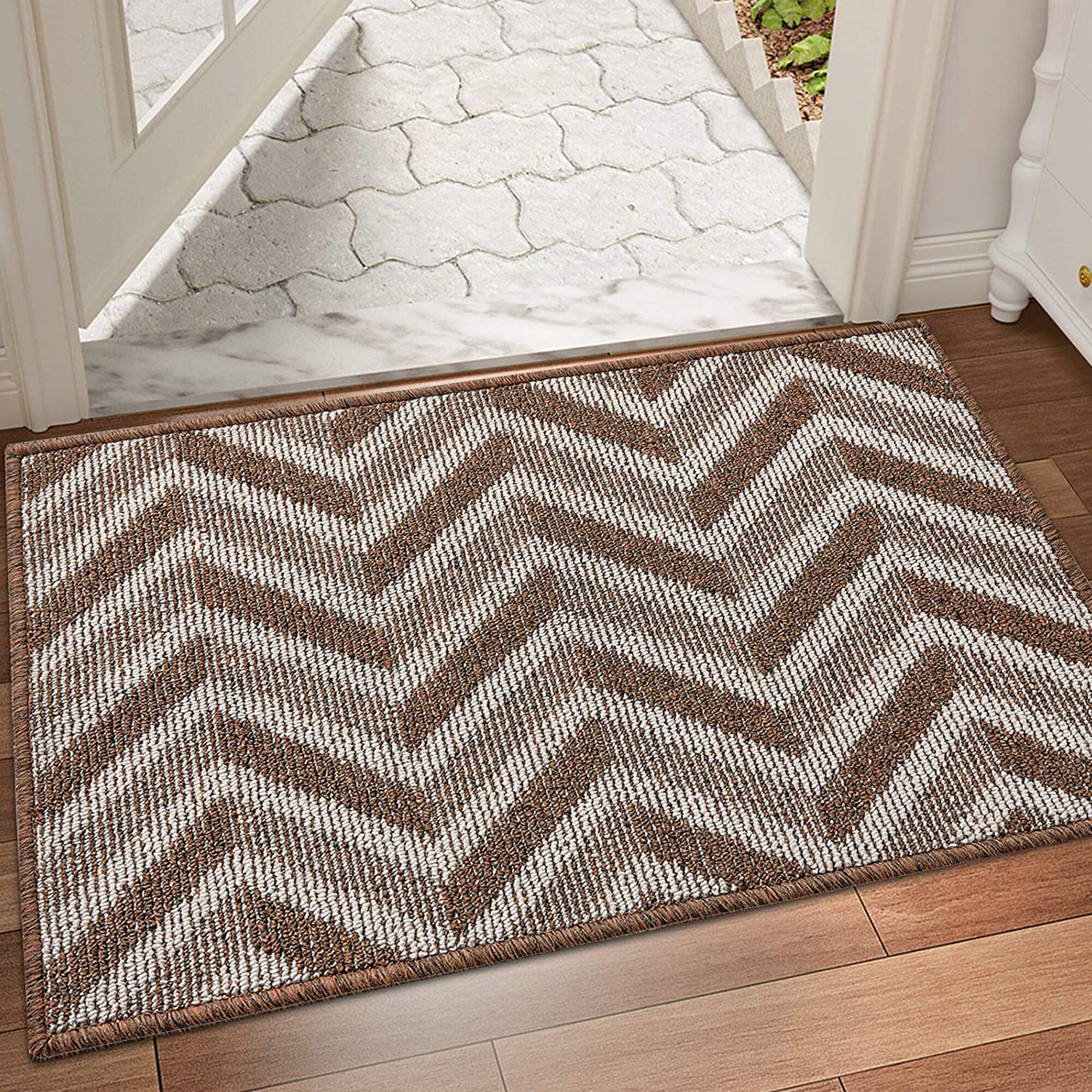 Durable Rubber Backed Non-Slip Doormat For Indoor outdoor Entrance Rug 