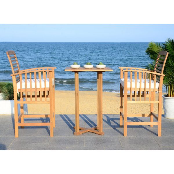 World Menagerie Kirsta 3 Piece Bar Height Dining Set With Cushions Reviews
