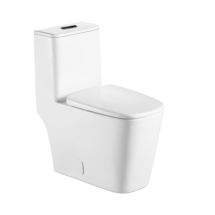 Watqen 1 8 Gpf Round One Piece Toilet Seat Included Wayfair