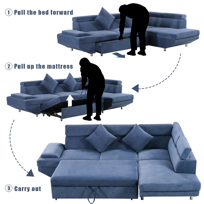 Latitude Run Sofa Bed Sectional Sofa Futon Sofa Bed Sleeper Sofa For Living Room Furniture Set Modern Sofa Set Corner Sofa Upholstered Contemporary Fabric Wayfair
