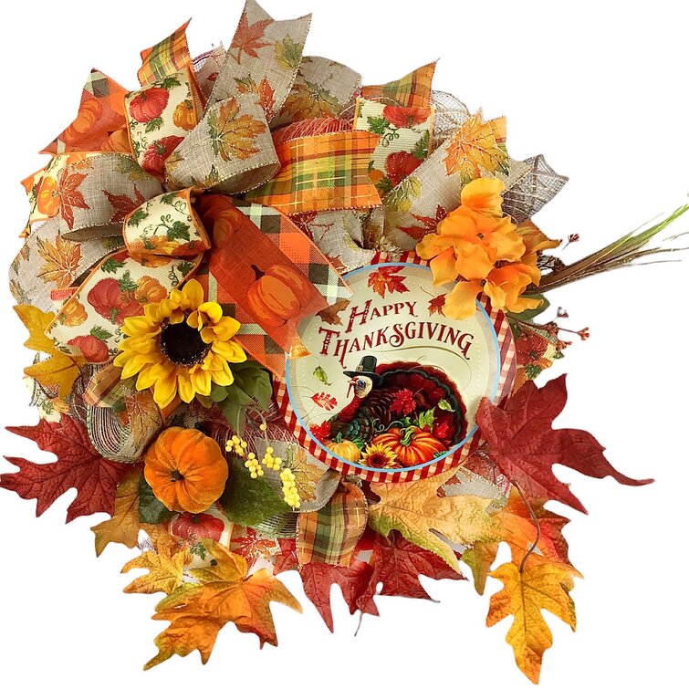 Welcome Scarecrow Burgundy and Straw Harvest Or Halloween Deco Mesh Handmade Wreath