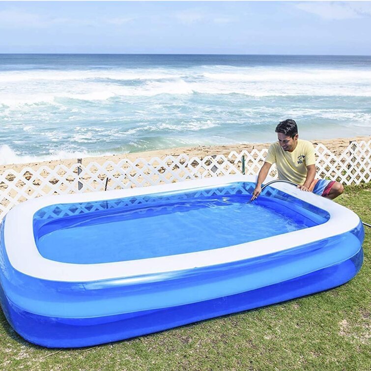 Family Swimming Pool Inflatable Outdoor Garden Fun Kids Rectangular Paddling 