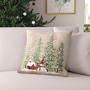18 Inches Winter Throw Pillow Case Christmas Snow Forest Square Cushion Cover 