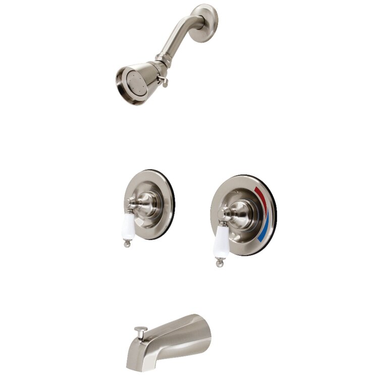 Kingston Brass Diverter Tub and Shower Faucet with Valve and Trim LBNF1087 