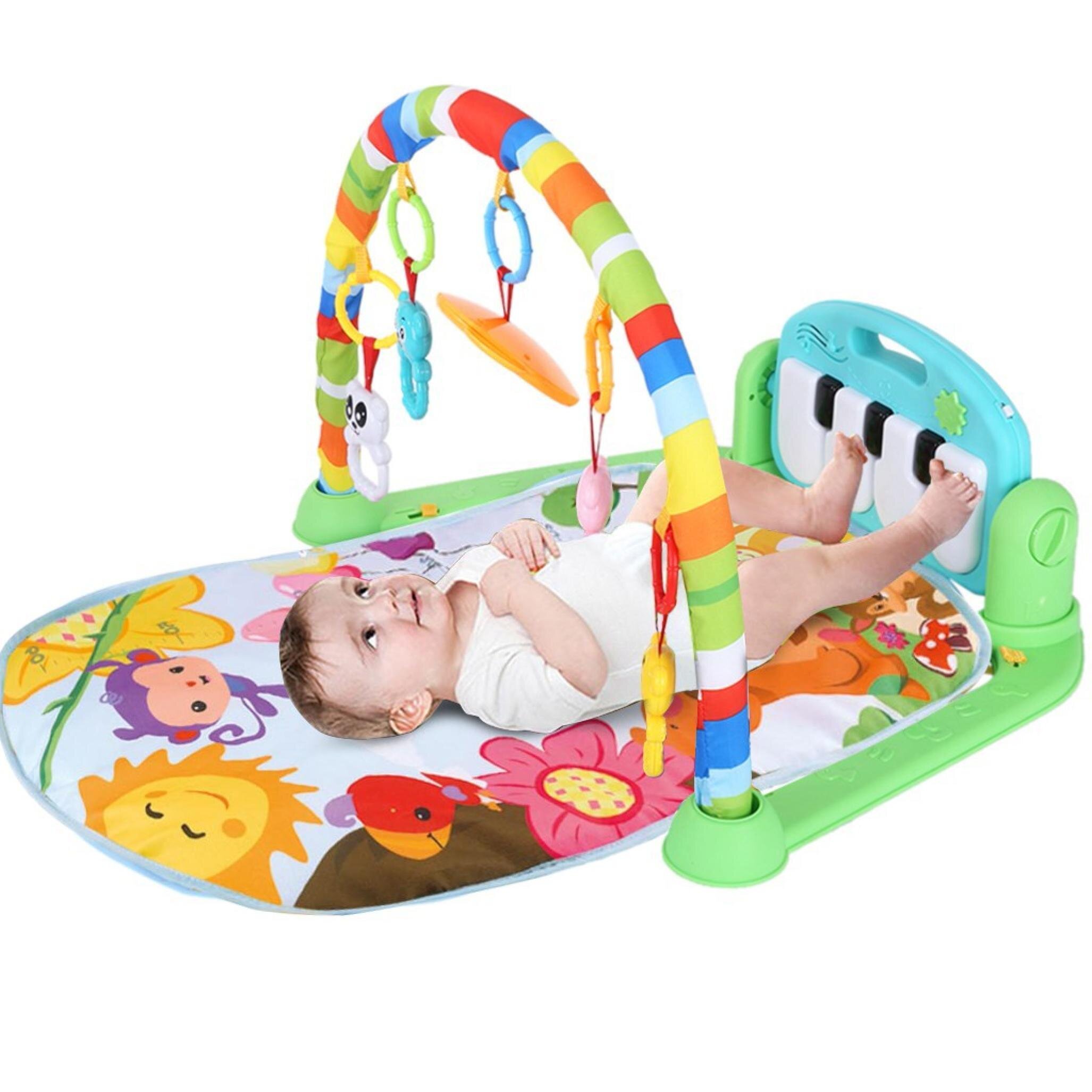 4-in-1 Baby Gym Floor Play Mat Musical Activity Center Kick And Play Piano Toy 