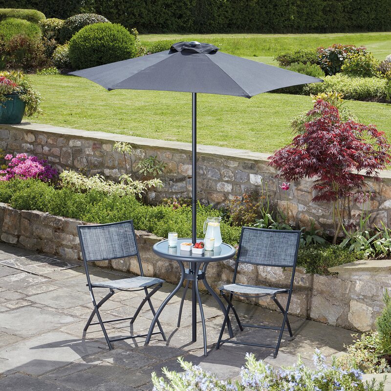 Bistro Set With Parasol Hole Images