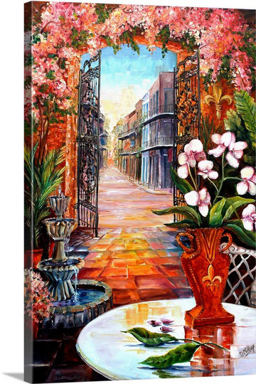 Canvas On Demand View From A French Quarter Courtyard By Diane