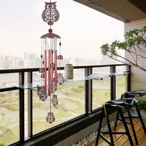Garden Achort Owl Wind Chimes Outdoor Memorial Wind Chime Indoor Decor with 4 Aluminum Tubes 6 Bells 7 Owls 37 Waterproof Mobile Wind Catcher Owl Windchimes for Xmas Mom Gifts Festival Balcony 