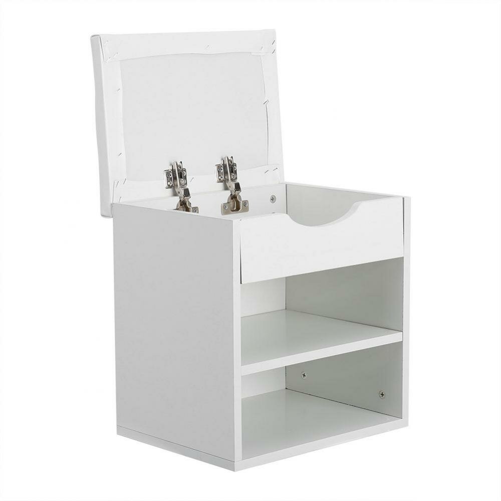 Rebrilliant White Wood Shoe Storage Closet Shelf Ottoman Bench Cabinet Rack Padded Seat Wayfair Ca