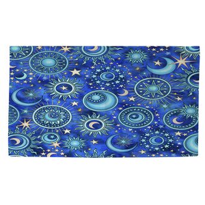 Celestial Medallions Blue Area Rug