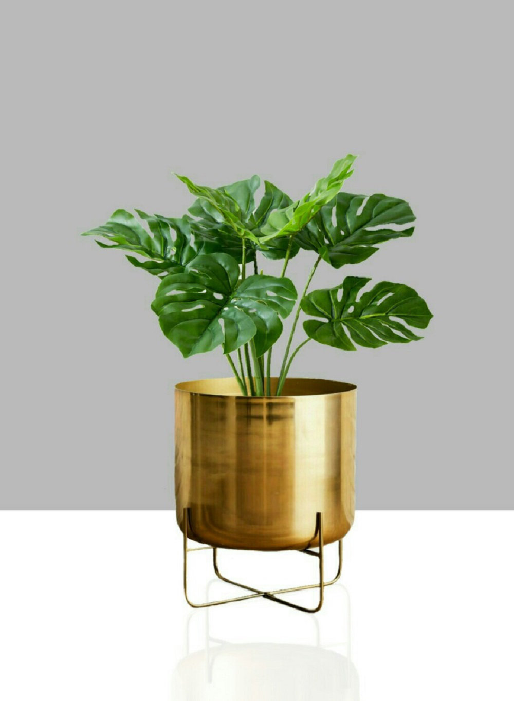 wayfair standing planter on Mercer41 Wide Gold Soho Planter With Detachable Metal Stand Decorative Indoor Planter Pot Flower Pots Stand For Living Room Kitchen Office Measures 26 Tall And 14 Diameter Wayfair