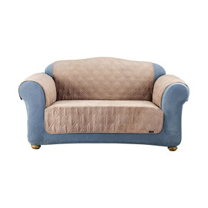 Soft Suede Box Cushion Loveseat Slipcover