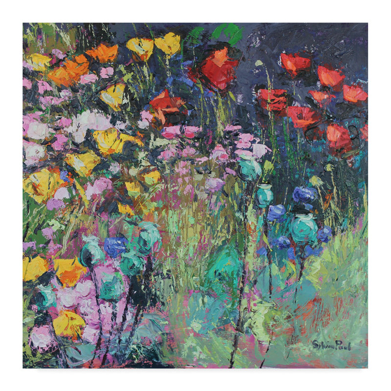 Charlton Home Summer Meadow Flowers Oil Painting Print On