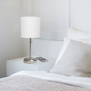 nightstand with attached lamp