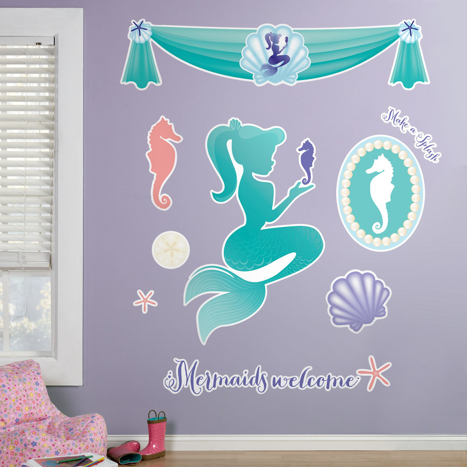 NA Mermaids Under the Sea Giant Wall Decal Wayfair