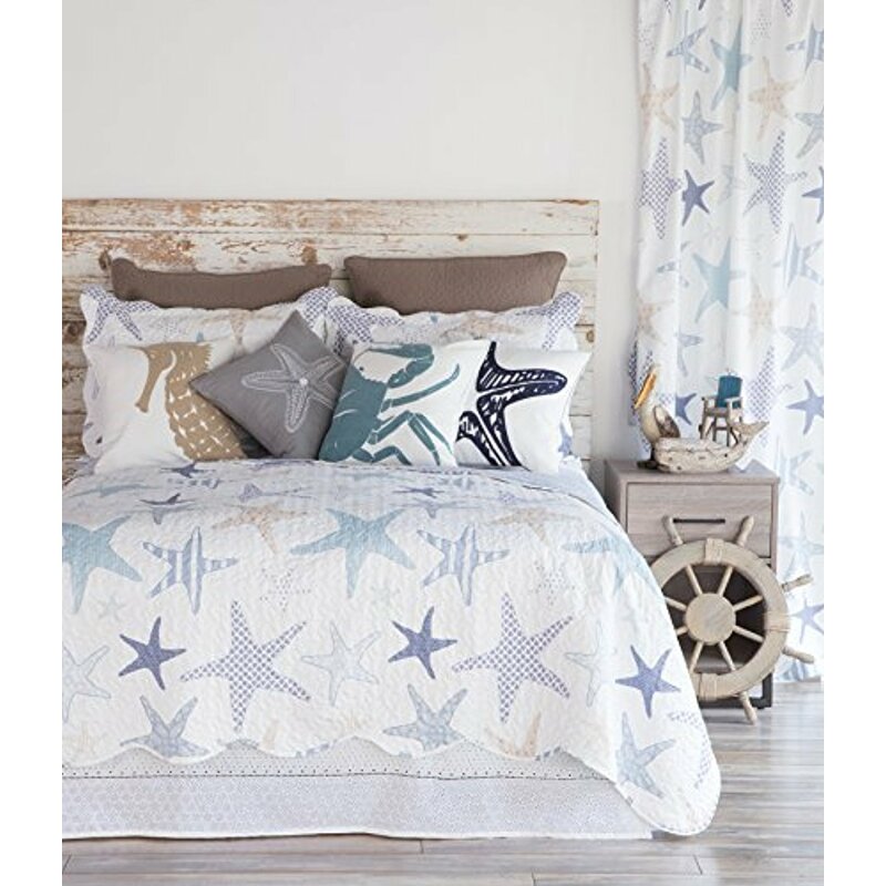 Highland Dunes Cusick Starfish Coastal Reversible Quilt Set