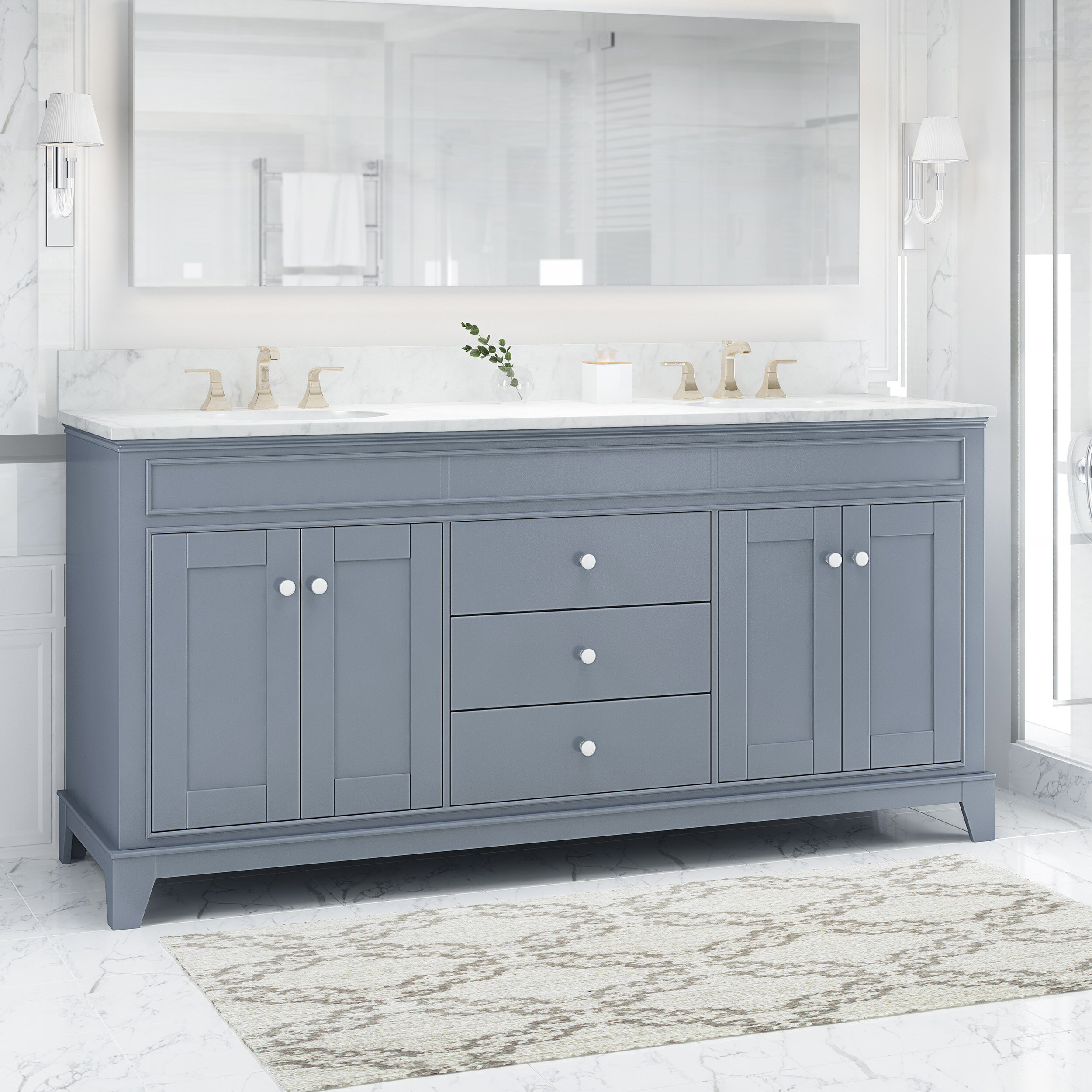 Charlton Home Larosa 73 Double Bathroom Vanity Set Wayfair