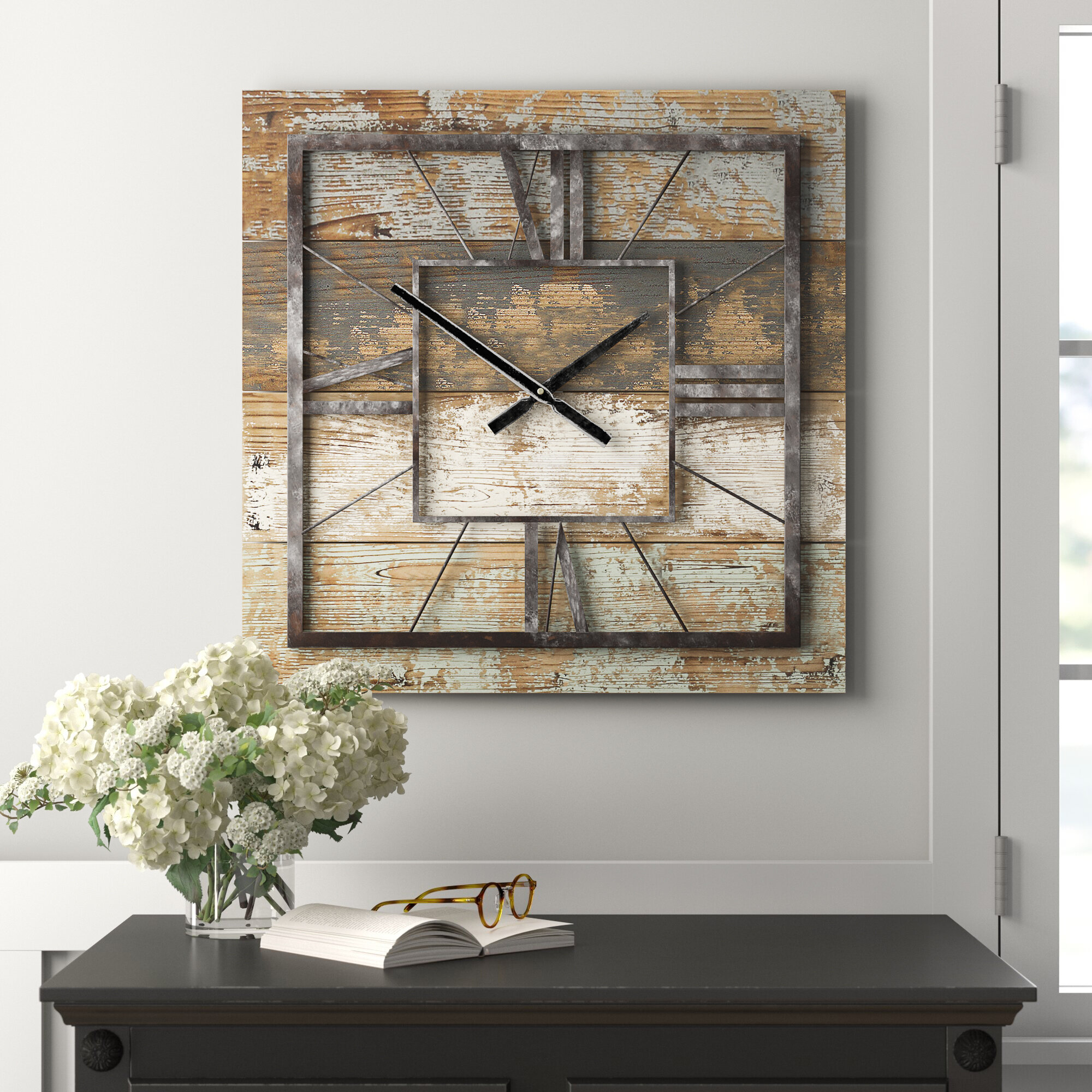 Home, Furniture & DIY Large Wall Clock Big Vintage Rustic Antique