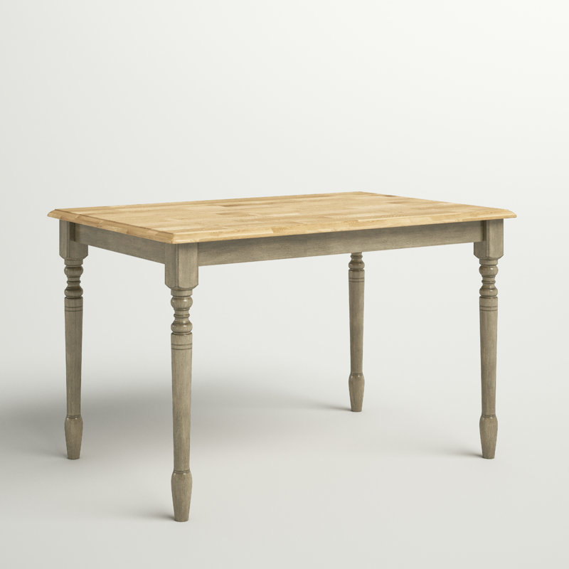 Dannie 47" Rubberwood Solid Wood Dining Table Base Color: Gray