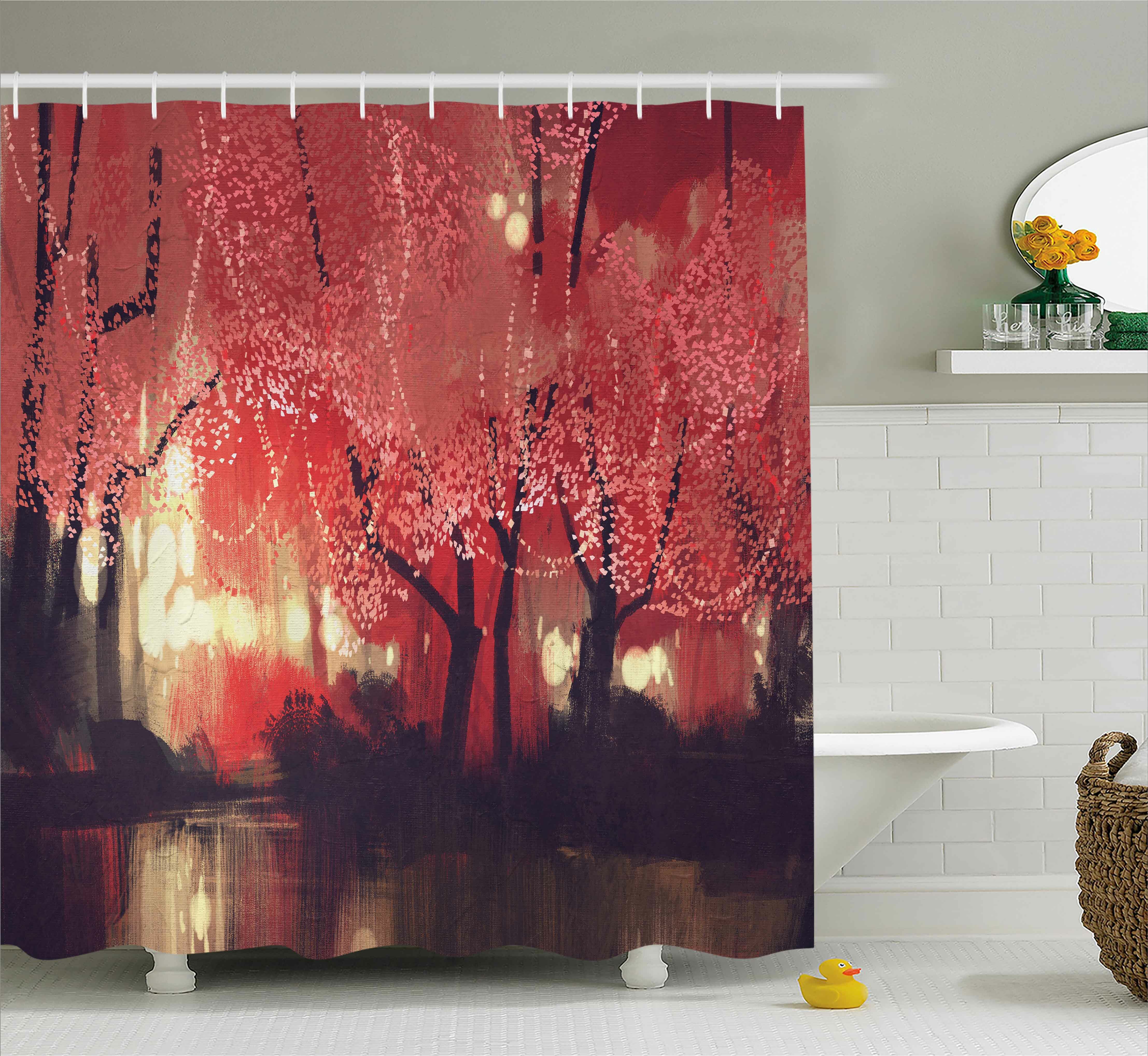 World Menagerie Ascuaga S Nature Enchanted Mist Forest With Shady Autumn Trees At Night Magical Paint Artwork Single Shower Curtain Wayfair