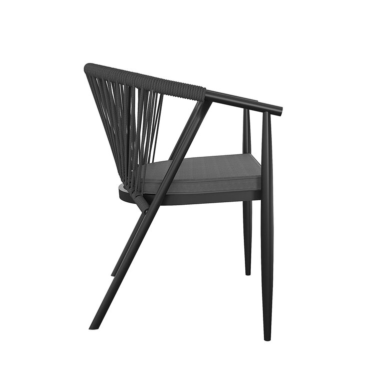 circi stacking patio dining armchair with cushion