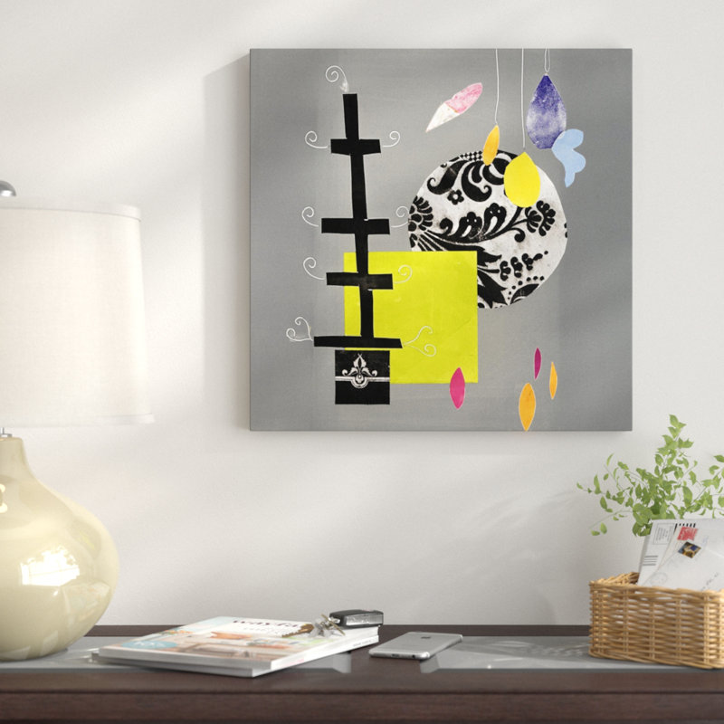 East Urban Home Giving Tree With Spheres And Drops Oil Painting