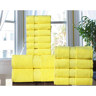 Hotel Vendome Spa Collection 6 Piece 100% Combed Cotton Blue Bath Towel Set NEW 