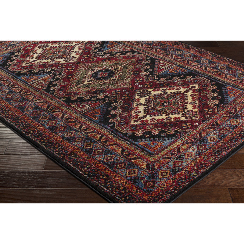World Menagerie Brahim Red Black Area Rug Reviews Wayfair Brahim Red Black Area Rug