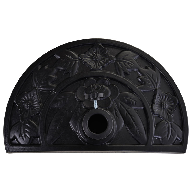 Charlton Home 20 Half Round Patio Umbrella Base Outdoor Decorative Resin Parasol Stand Holder For F1 5 F1 9 Pole Bronze Reviews Wayfair Ca