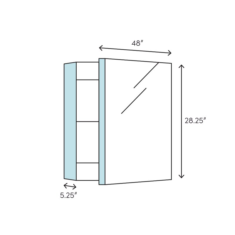 Rebrilliant Uriel Tri View 48 X 28 25 Surface Mount Medicine Cabinet Wayfair